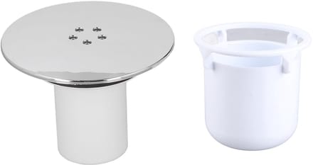 Quick Draining Doucheafvoer Plug met Chroom Deksel en Witte Dip Cup
