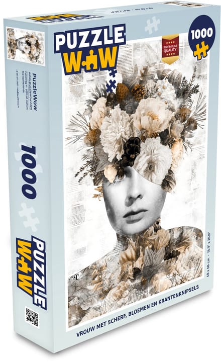 Puzzel Vrouw - Scherven - Krant - Legpuzzel - Puzzel 1000 stukjes volwassenen