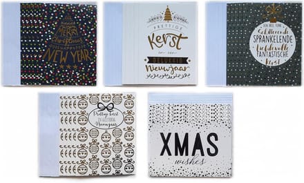 Kerstkaarten – 25 Stuks - 10 x 14 cm - Luxe Kaarten - Prettige Kerstdagen - K-167