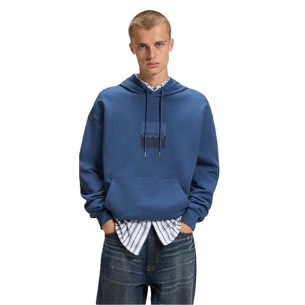 Hugo Heren Hooded Regular Drop Sleeve Hoodie (Medium Blauw)