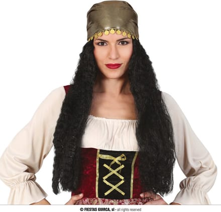 Fiestas Guirca - Gypsy pruik met bandana