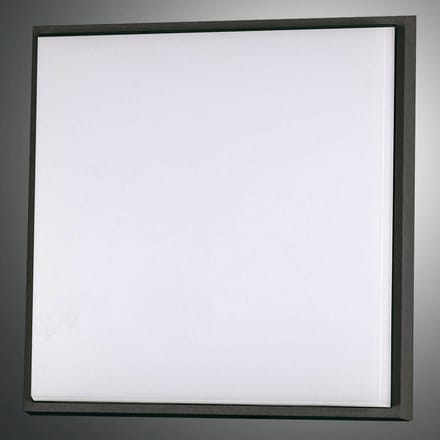 Fabas Luce LED plafondlamp Desdy, 30x30 cm, IP54, zwart