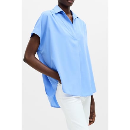 French Connection Crepe Light Sleeveless Popover Cornflower Blue Größe: M | Hemden Outlet | Damen | Blau