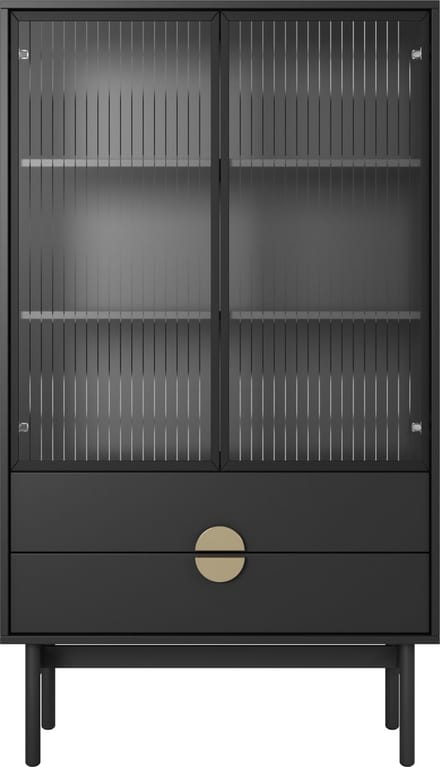 Selsey Vitrine kort Stoon - 3 planken - zwart