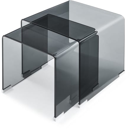 Bijzettafel Kariengem set van 2 grijs [en.casa]