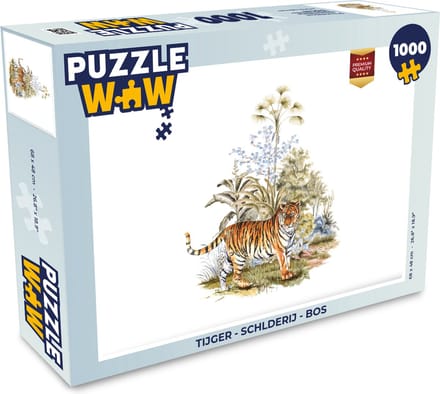 Puzzel Tijger - Schlderij - Bos - Legpuzzel - Puzzel 1000 stukjes volwassenen