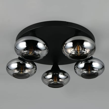 REALITY DIVINA - Plafondlamp - Rookkleur - excl. 5x E14 4 W - Plafondbevestiging