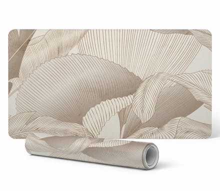 Moderne beschermende tafelmat met bladen in verfijnde lijnen, 90x45 cm