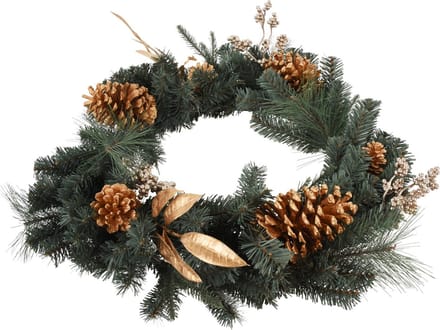 Feestelijke kerstdecoratie, gouden versieringen