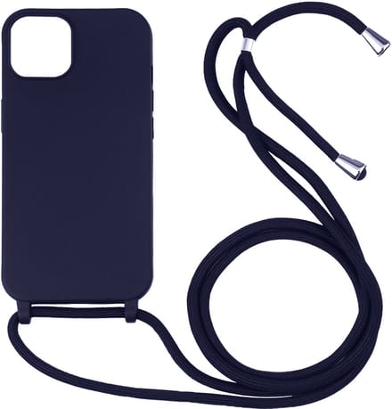 Hoesje geschikt voor iPhone 16e - Backcover - Koord - Softcase - Flexibel - TPU - Paars