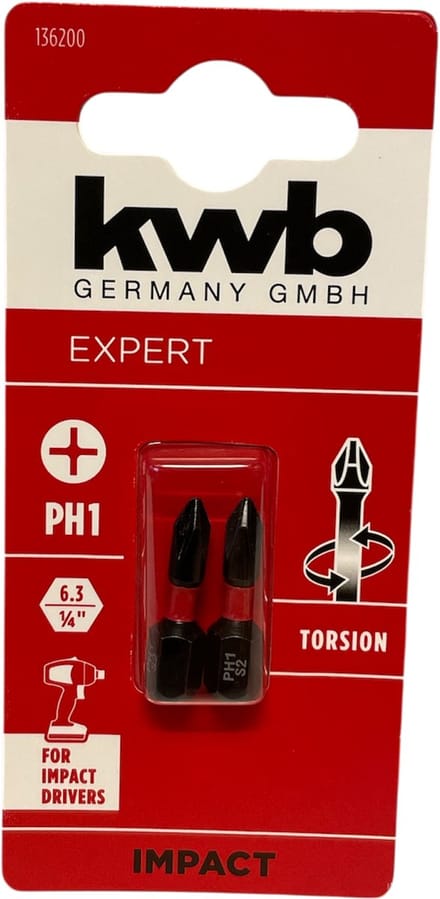 KWB 2 bitjes torsion 25 mm PH1 s2