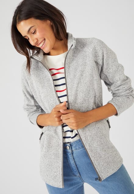 Damart - Jack ritssluiting tricot jersey fleece voering in Thermolactyl - Dames - Grijs - M