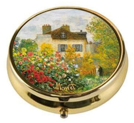Goebel - Claude Monet | Pillendoosje Het kunstenaarshuis | Metaal - 5cm - 3 vakjes - 4 stuks