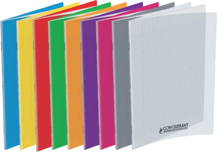 Conquerant Cahiers Polypro, Monochromatisch, Blauw, 96 vel, Mat, Gelijnd papier, Softcover