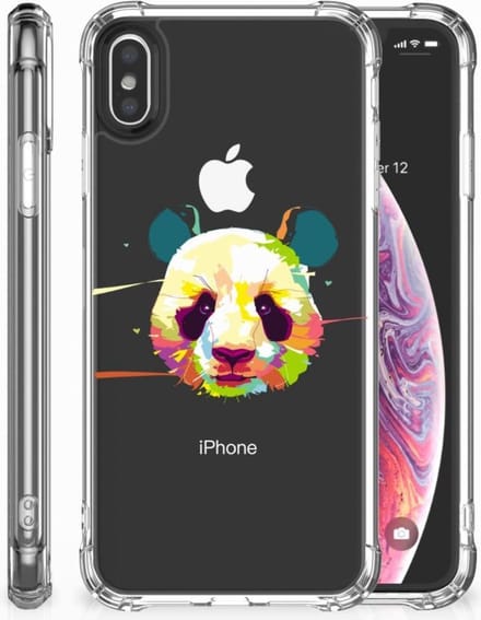 Apple iPhone Xs Max Stevig Bumper Hoesje Panda Color