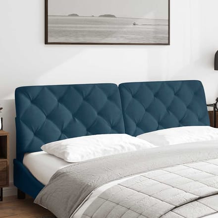 vidaXL - Hoofdbordkussen - 180 - cm - fluweel - blauw