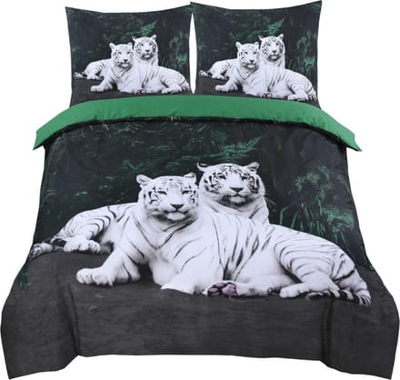 Husch Dekbedovertrek Tiger Love - 240x200/220 - Witte Tijgers