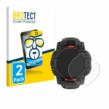 BROTECT - Screenprotector voor Garmin Instinct 3 Solar (50 mm) - Folie Beschermfolie transparant 2 Stuks