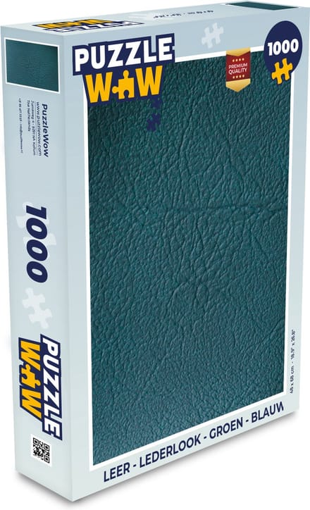 Puzzel Leer - Lederlook - Groen - Blauw - Legpuzzel - Puzzel 1000 stukjes volwassenen