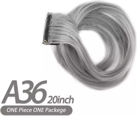 Clip in hair extension - Grijs - plukje haar grijs - haar extention grijs