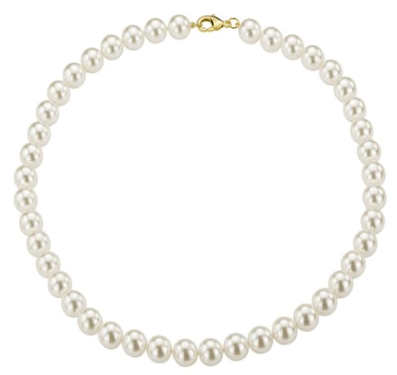 Traveller Parelcollier - Parelketting dames - Wit - 10 mm - 45 cm - Goudkleurig - 741145