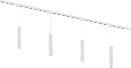 Qub Focus Railverlichting - wit - 200 cm - I-Vorm - 4x Hanglampen - Dimbaar - Complete Set