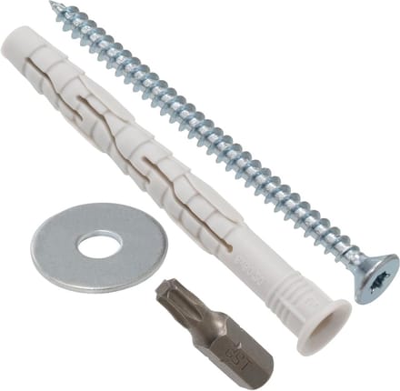 Bevestigingsset - Pluggen en schroeven - Muurbevestiging - Complete set - 8x80 mm - Grijs