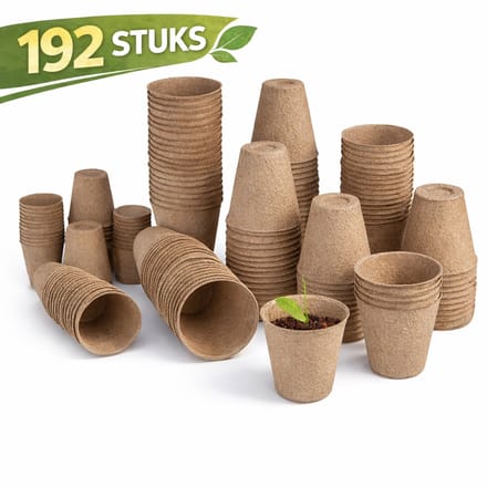 Tuilana® - Turfpotjes/stekpotjes/Moestuinpotjes - Rond 6 cm - Biologisch afbreekbaar- 192 stuks