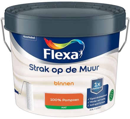 Flexa - Strak Op De Muur Binnen Mat - 100% Pompoen - Mengverf - 2,5 L