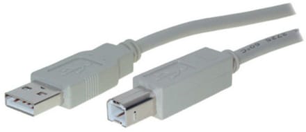 USB-A - USB-B kabel | USB2.0 | 2,5W | beige | 0,25 meter