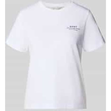 T-shirt met labelprint en ronde hals
