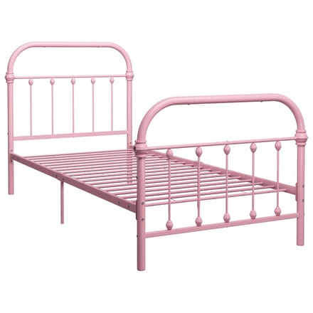 vidaXL - Bedframe - metaal - roze - 100x200 - cm