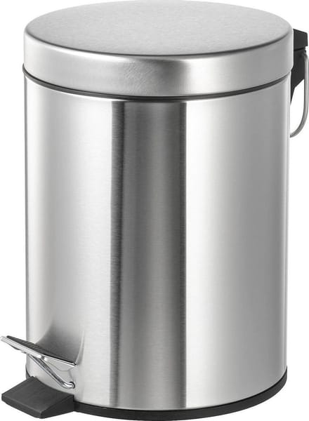 Pedaalemmer - prullenpak - Afvalbak - Pedaal - 3L - Rvs-Wit-Zwart