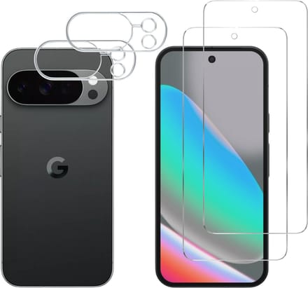 Screenprotector geschikt voor Google Pixel 10 Pro - 2 stuks Beschermglas van glas Transparante glazen schermbeschermfolie + 2 stuks Camera Protector
