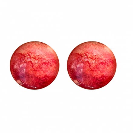 Clip oorbellen flamming rood 2 cm
