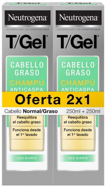 T/gel Normaal-vet Anti-roos Shampoo Pack 2 X 250 ml