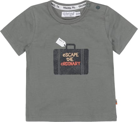 Dirkje jongens T-shirt legergroen koffertje - maat 68