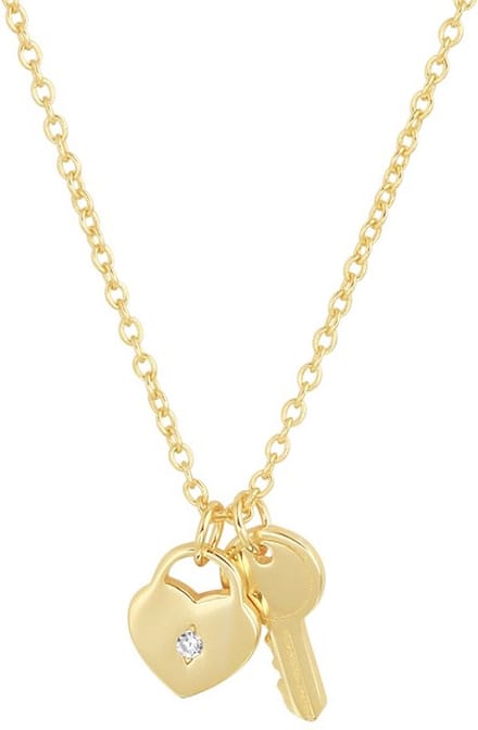 Zilver Verguld Collier hart en sleutel 1 2101452