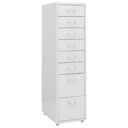vidaXL - Ladeblok - verrijdbaar - 28x41x109 - cm - metaal - grijs