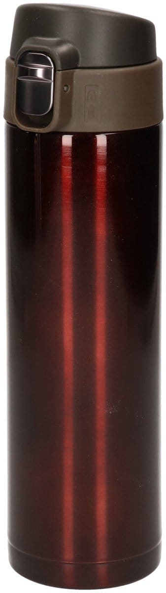 RVS thermosfles - isoleerfles - voor onderweg - 450 ml - bruin - Thermoflessen