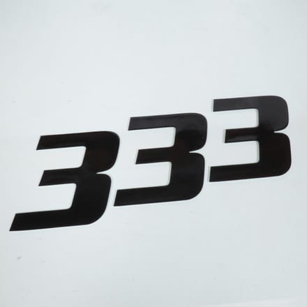 3 sticker startnummer zelfklevend cijfer 3 zwart 20x25cm voor motor
