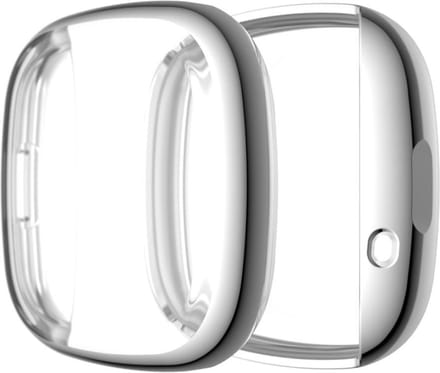 By Qubix - Geschikt voor fitbit Versa 3 / Sense Soft TPU case (volledig beschermd) - Zilver