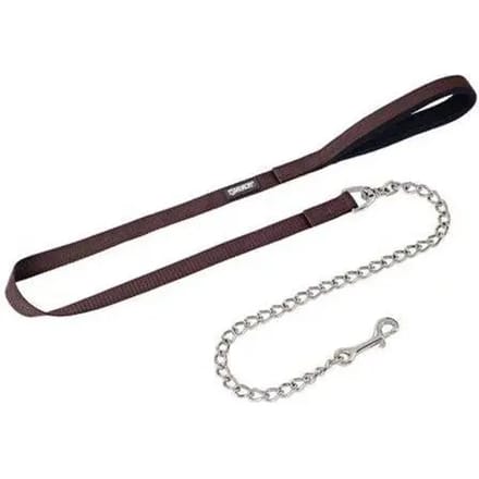 Hondenriem met zilveren ketting Eskadron