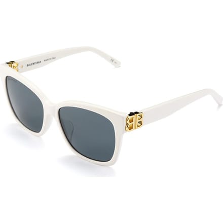 Lunettes de soleil Balenciaga avec verres bleus et monture blanche Lunettes de soleil femme BB0102SA-004-57 Basic Packaging-Eyeglass Case white