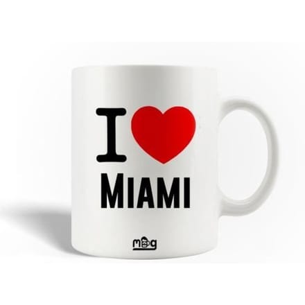 Mug - I Love Miami - Céramique - Blanc - 30cl - Compatible lave-vaisselle