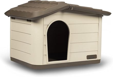 KERBL Buitenhuis voor katten - 60 x 51 x 41 cm - Mocca en bruin - Kunststof