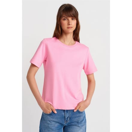 Dames Katoenen Crew Neck T-Shirt
