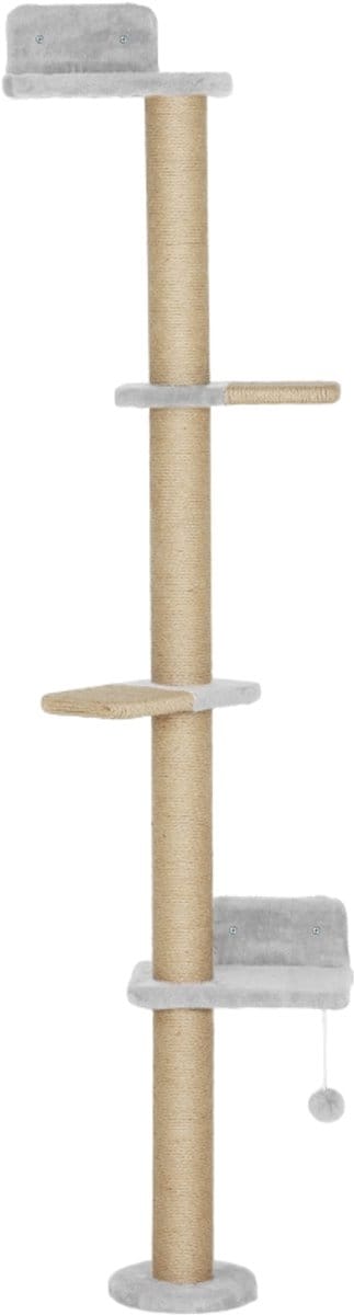 Wishdor - Kattenkrabpaal - sisal - verticale structuur - 48B x 21T x 180H cm Light Gray