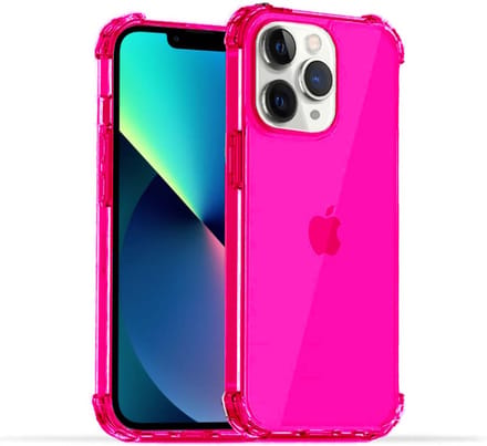 Smartphonica iPhone 11 Pro Max transparant siliconen hoesje - Neon Roze geschikt voor iPhone 11 Pro Max