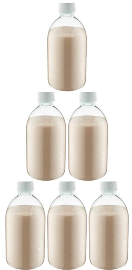 Scrubzout Amandel - 650 gram - Fles met witte dop - set van 6 stuks - Hydraterende Lichaamsscrub